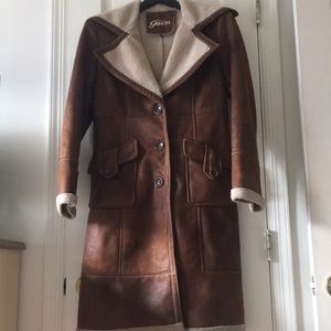 Guess shearling & faux suede coat